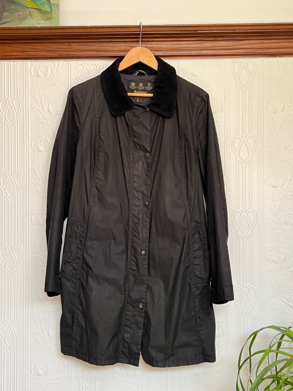 Classic summer weight black Barbour jacket - size 12 US or size 10 US